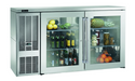 Perlick BBS60-SG-L-STK 60" Bar Refrigerator - 2 Swinging Glass Doors, Stainless, 120v-cityfoodequipment.com