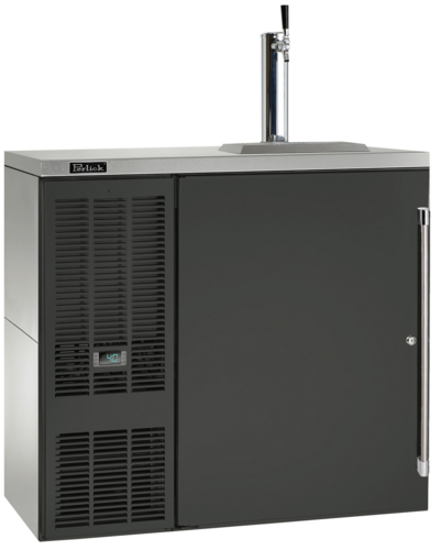 Perlick DDS36-BS-L-STK 36" Kegerator Beer Dispenser w/ (1) Keg Capacity - No Tap Kit, Black, 120v-cityfoodequipment.com
