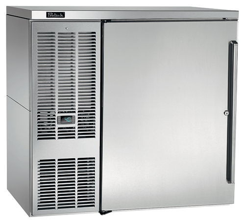 Perlick BBS36-SS-L-STK 36" Bar Refrigerator - 1 Swinging Solid Door, Stainless, 120v-cityfoodequipment.com