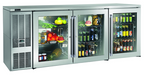 Perlick BBS84-SG-L-STK 84" Bar Refrigerator - 3 Swinging Glass Doors, Stainless, 120v-cityfoodequipment.com