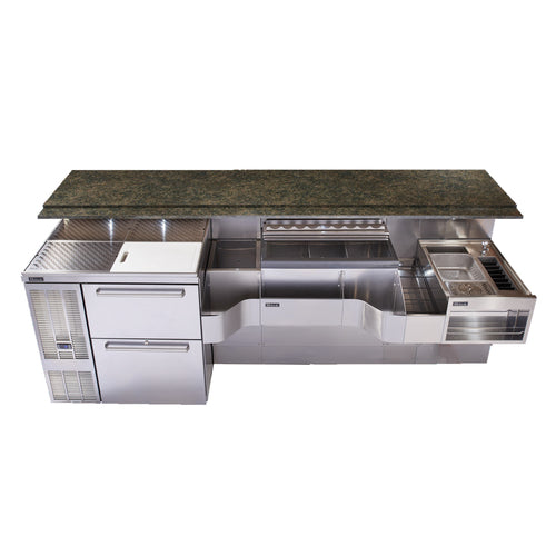 Perlick PTE68-A-WF 68" Tobin Ellis Cocktail Station W/ 64 Lb Ice Bin, Stainless Steel-cityfoodequipment.com