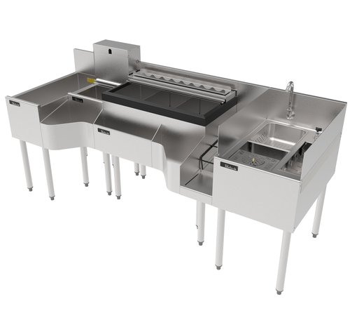 Perlick PTE80-A 80" Tobin Ellis Cocktail Station W/ 64 Lb Ice Bin, Stainless Steel-cityfoodequipment.com