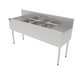 Perlick TS60M3-DB 60" 3 Compartment Sink w/ 14"L x 10"W Bowl, 9 1/4" Deep-cityfoodequipment.com
