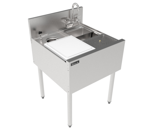 Perlick TSF24PS-SBRT Commercial Prep Sink w/ 9 3/4"L x 10 1/2"W x 6"D Bowl, Standard Faucet-cityfoodequipment.com