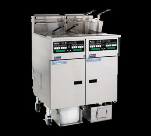 Pitco SSHLV14T-C/FD Gas Fryer - (2) 17 lb Vats, Floor Model, NG-cityfoodequipment.com