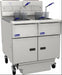 Pitco SG14-2FD NG Gas Fryer - (2) 50 lb Vats, Floor Model, Natural Gas-cityfoodequipment.com