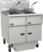 Pitco SG18-2FD NG Gas Fryer - (2) 90 lb Vats, Floor Model, Natural Gas-cityfoodequipment.com