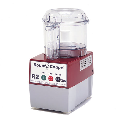 Robot Coupe R2BCLR Cutter Mixer w/ 3 qt Clear Bowl, Smooth Edge S-Blade & 1 Speed-cityfoodequipment.com