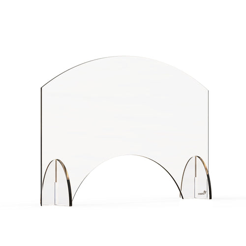 Rosseto Freestanding Safety Shield w/ Pass Thru Window - 24"L x 15 1/2"H, Acrylic, Clear (AG002)-cityfoodequipment.com