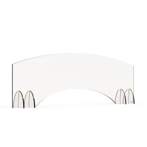 Rosseto Freestanding Safety Shield w/ Pass Thru Window - 48"L x 15 1/2"H, Acrylic, Clear (AG006)-cityfoodequipment.com