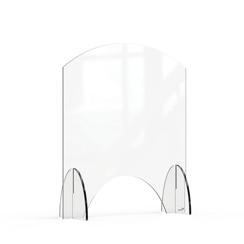 Rosseto Freestanding Safety Shield w/ Pass Thru Window - 24"L x 28"H, Acrylic, Clear (AG008)-cityfoodequipment.com