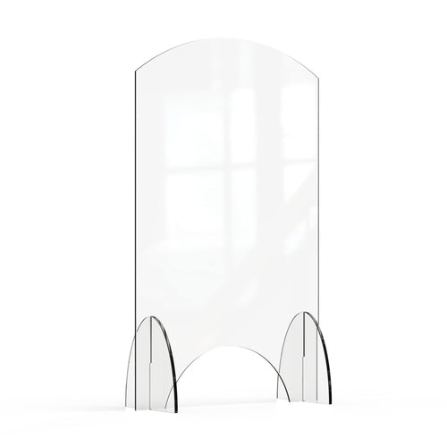 Rosseto Freestanding Safety Shield w/ Pass Thru Window - 24"L x 40"H, Acrylic, Clear (AG015)-cityfoodequipment.com