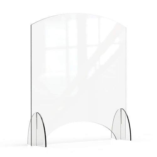 Rosseto Freestanding Safety Shield w/ Pass Thru Window - 36"L x 40"H, Acrylic, Clear (AG017)-cityfoodequipment.com