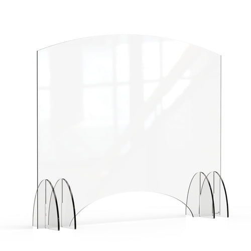 Rosseto Freestanding Safety Shield w/ Pass Thru Window - 48"L x 40"H, Acrylic, Clear (AG019)-cityfoodequipment.com