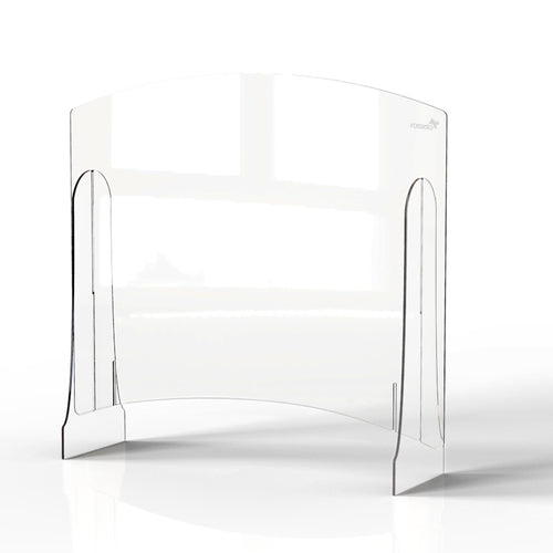 Rosseto Freestanding Sneeze Guard w/ Adjustable Pass Thru - 36"L x 10"W x 33 1/2"H, Acrylic, Clear (AG022)-cityfoodequipment.com