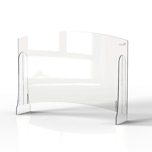 Rosseto Freestanding Sneeze Guard w/ Adjustable Pass Thru - 36"L x 10"W x 33 1/2"H, Acrylic, Clear (AG023)-cityfoodequipment.com