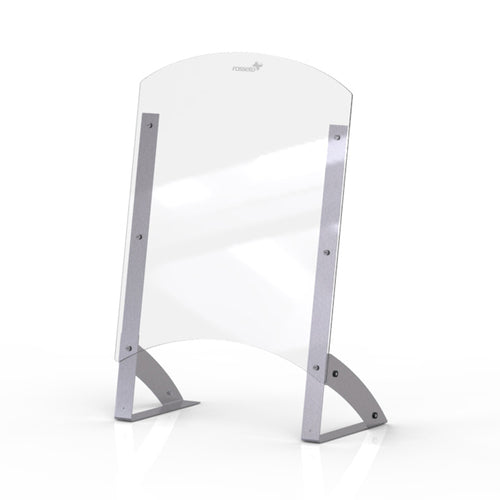 Rosseto Freestanding Sneeze Guard w/ Pass Thru - 24"L x 12 1/2"W x 35 4/5"H, Stainless/Acrylic, Clear (AG201)-cityfoodequipment.com