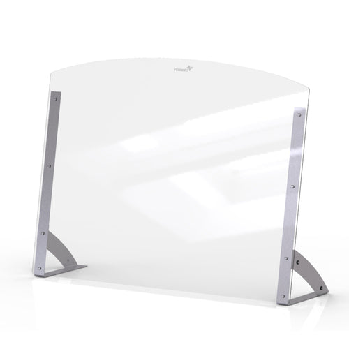 Rosseto Freestanding Sneeze Guard - 24"L x 12 1/2"W x 35 4/5"H, Stainless/Acrylic, Clear (AG202)-cityfoodequipment.com