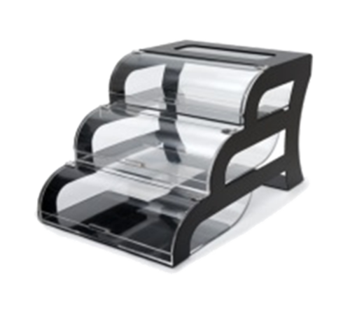 Rosseto Pastry Display Case - 15 1/4" X 23 1/4" X 15 1/2", Acrylic/black Stainless (BK011)-cityfoodequipment.com