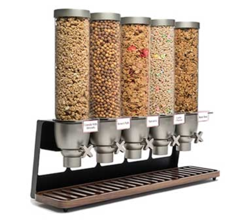 Rosseto Countertop Dry Food Dispenser, (5) 1 3/10 Gal Hoppers (EZ522)-cityfoodequipment.com