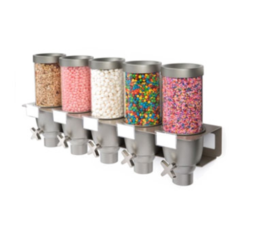 Rosseto Wall-Mount Dry Food Dispenser, (5) 2 1/2 Liter Hoppers (EZ534)-cityfoodequipment.com