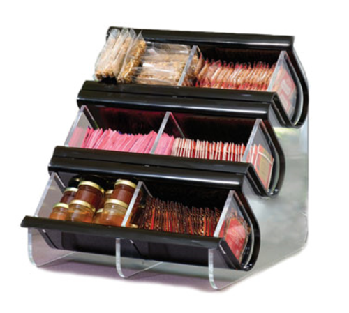 Rosseto Condiment Organizer W/ (6) Bins - Black (EZO739)-cityfoodequipment.com