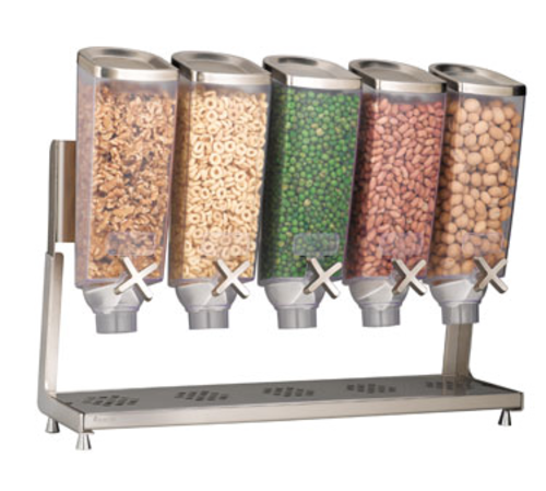 Rosseto Countertop Dry Food Dispenser, (5) 1 Gal Hoppers (EZP2883)-cityfoodequipment.com