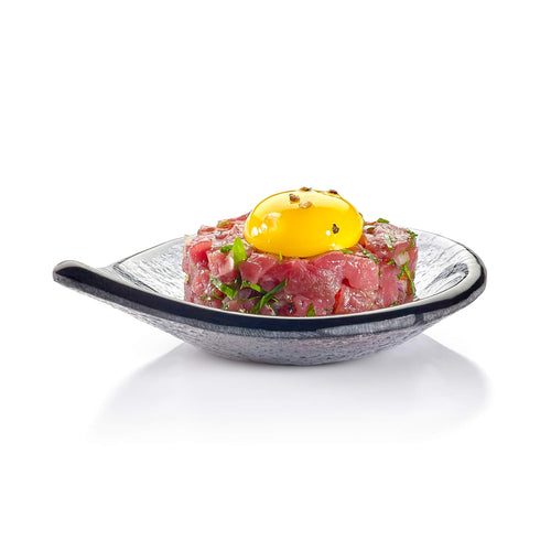 Rosseto Tear Drop Dish - 3 1/5" X 3 9/10", Glass, Smoke (GLS015)-cityfoodequipment.com