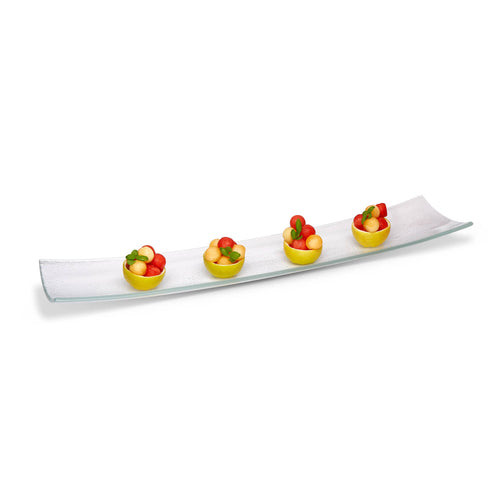Rosseto Rectangler Platter, 5 9/10" X 26", Clear (GLS016)-cityfoodequipment.com