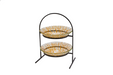 Rosseto 2 Level Display Stand W/ (2) Round Glass Bowls, Radici Mustard (GST08MFP)-cityfoodequipment.com