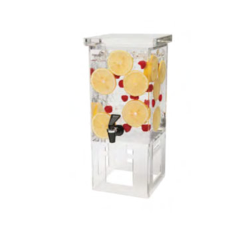 Rosseto 1 Gal Beverage Dispenser W/ Ice Basket - Plastic Container, Clear Base (LD106)-cityfoodequipment.com