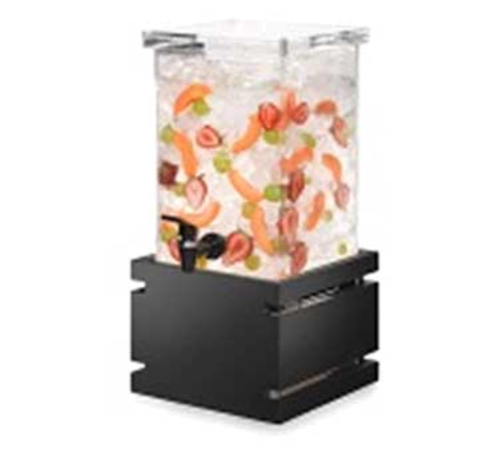 Rosseto 1 Gal Beverage Dispenser W/ Ice Basket - Plastic Container, Black Base (LD122)-cityfoodequipment.com