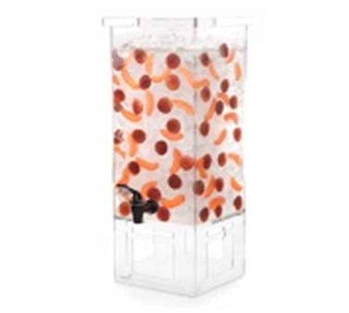 Rosseto 4 Gal Beverage Dispenser W/ Ice Basket - Plastic Container, Clear Base (LD128)-cityfoodequipment.com