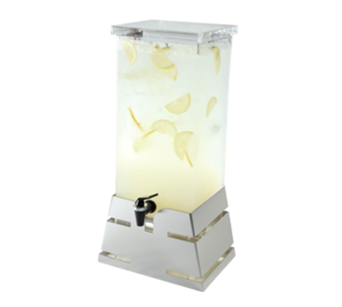 Rosseto 4 Gal Beverage Dispenser W/ Ice Basket - Plastic Container, Stainless Base (LD139)-cityfoodequipment.com
