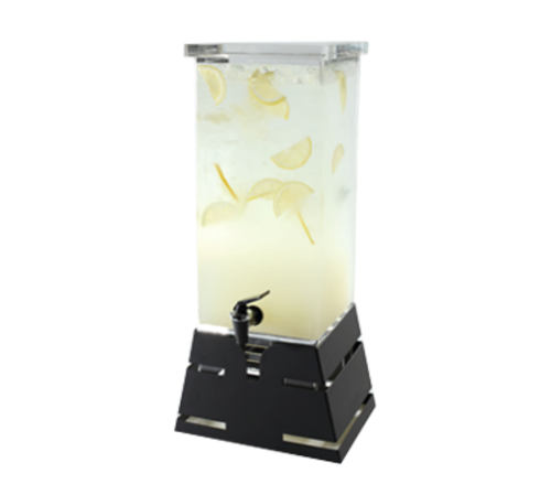 Rosseto 4 Gal Beverage Dispenser W/ Ice Basket - Plastic Container, Black Base (LD140)-cityfoodequipment.com