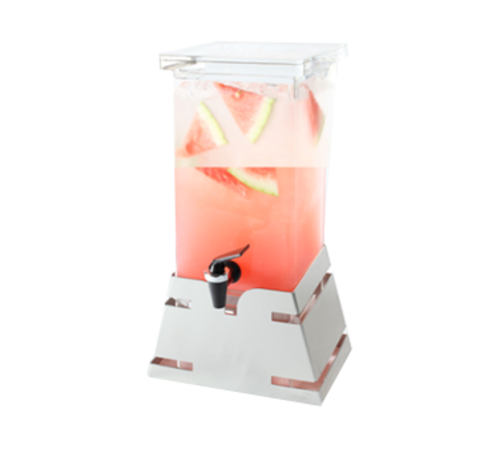 Rosseto 1 gal Beverage Dispenser w/ Ice Basket - Plastic Container, Stainless Base (LD141)-cityfoodequipment.com