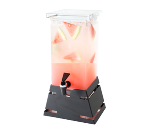 Rosseto 1 Gal Beverage Dispenser W/ Ice Basket - Plastic Container, Black Base (LD142)-cityfoodequipment.com