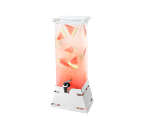 Rosseto 2 Gal Beverage Dispenser W/ Ice Basket - Plastic Container, Stainless Base (LD143)-cityfoodequipment.com