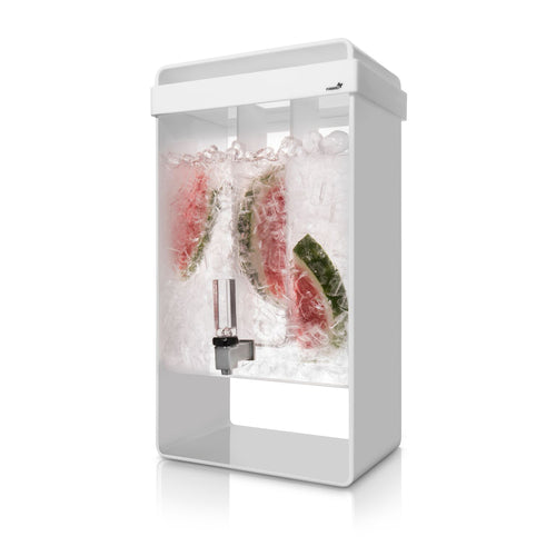 Rosseto 5 gal Beverage Dispenser w/ Infuser - Plastic Container, White Base (LD155)-cityfoodequipment.com