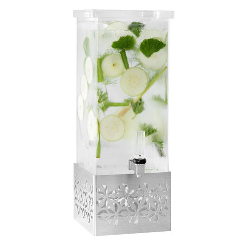 Rosseto 4 Gal Beverage Dispenser - Plastic Container, Stainless Base (LD163)-cityfoodequipment.com