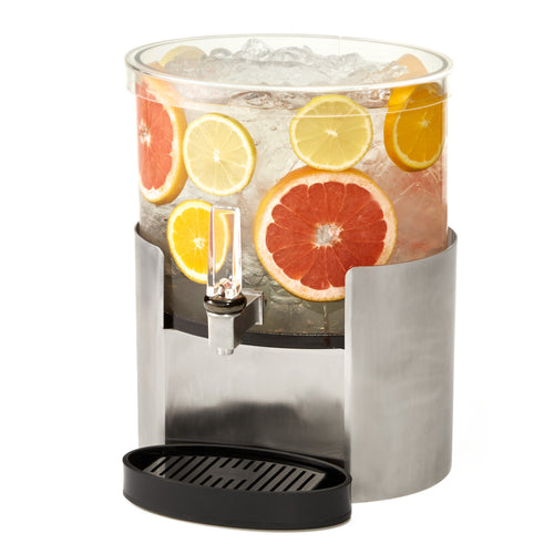 Rosseto 2 gal Beverage Dispenser - Plastic Container, Stainless Base (LD177)-cityfoodequipment.com