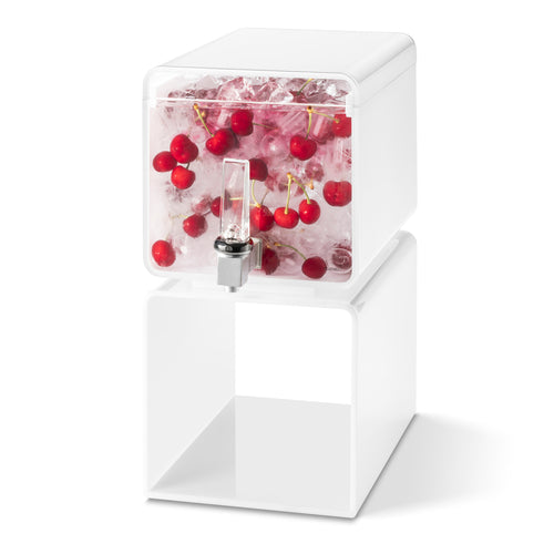Rosseto 2 gal Beverage Dispenser - Plastic Container, White Base (LD187)-cityfoodequipment.com