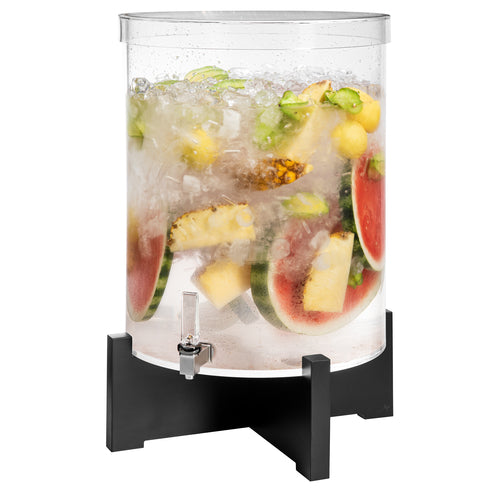 Rosseto 14 gal Beverage Dispenser - Plastic Container, Black Bamboo Base (LD189)-cityfoodequipment.com