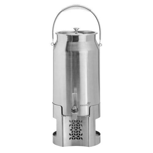 Rosseto 3 Gal Milk Urn W/ Ice Basket, Brushed Stainless/brushed Stainless Base (LD203)-cityfoodequipment.com