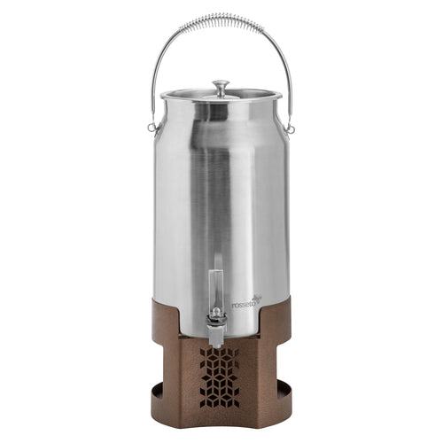 Rosseto 3 gal Milk Urn w/ Ice Basket, Brushed Stainless/Bronze Base (LD205)-cityfoodequipment.com
