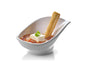 Rosseto 2 Oz Leaf Shaped Melamine Bowl, White (MEL004)-cityfoodequipment.com