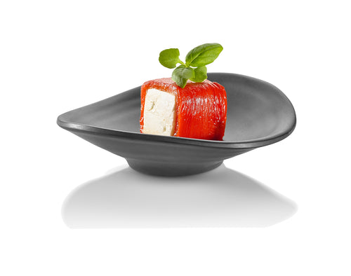Rosseto 2 Oz Oval Melamine Bowl, Rustic Black (MEL007)-cityfoodequipment.com