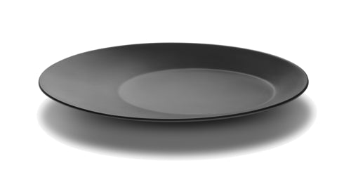 Rosseto 13" Round Platter - Melamine, Black/white (MEL009)-cityfoodequipment.com