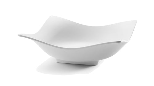 Rosseto 96 oz Square Melamine Bowl, White (MEL012)-cityfoodequipment.com