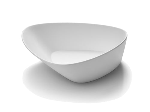 Rosseto 80 Oz Triangular Melamine Bowl, White (MEL020)-cityfoodequipment.com